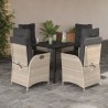 Ensemble à manger de jardin et coussins 5 pcs gris clair rotin 624248624248