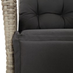 Ensemble à manger de jardin et coussins 5 pcs gris clair rotin 624248624248