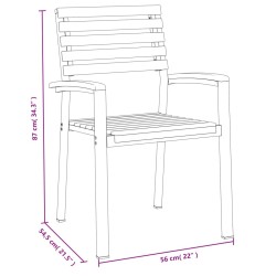 Chaises de jardin empilables lot de 6 bois d'acacia et métal 624250624250