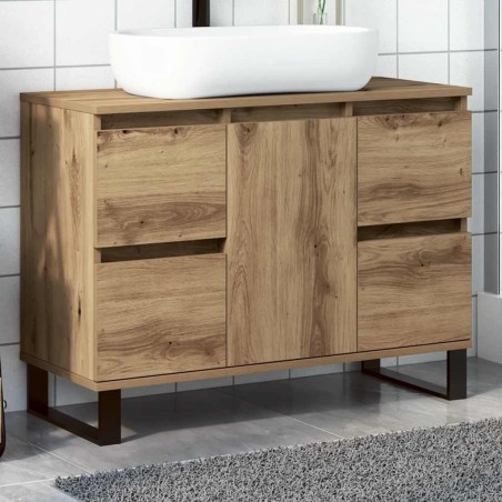 Armoire de lavabo de salle de bain chêne artisanal 65x33x60 cm 624255624255