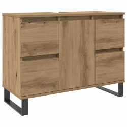 Armoire de lavabo de salle de bain chêne artisanal 65x33x60 cm 624255624255