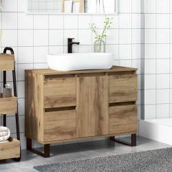 Armoire de lavabo de salle de bain chêne artisanal 65x33x60 cm 624255624255