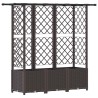 Lit Élevé avec Treillis et Toit Marron 163,5 x 40 x 136 cm PP 624256624256