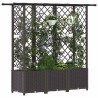 Lit Élevé avec Treillis et Toit Marron 163,5 x 40 x 136 cm PP 624256624256