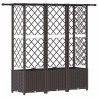 Lit Élevé avec Treillis et Toit Marron 163,5 x 40 x 136 cm PP 624256624256
