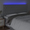 Tête de lit à LED Gris clair 200x7x118/128 cm Tissu 624259624259