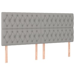 Tête de lit à LED Gris clair 200x7x118/128 cm Tissu 624259624259