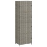 Armoire de rangement jardin Gris 59x40x180 cm Résine tressée 624261624261