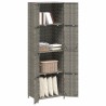 Armoire de rangement jardin Gris 59x40x180 cm Résine tressée 624261624261