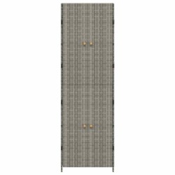 Armoire de rangement jardin Gris 59x40x180 cm Résine tressée 624261624261