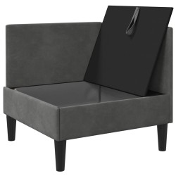 Sofa avec rangement Gris foncé Velours 624262624262