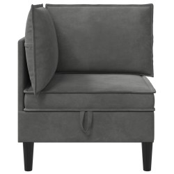 Sofa avec rangement Gris foncé Velours 624262624262