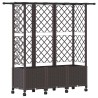Lit Élevé avec Treillis et Toit Marron 163,5 x 40 x 142 cm PP 624263624263