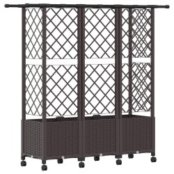 Lit Élevé avec Treillis et Toit Marron 163,5 x 40 x 142 cm PP 624263624263