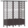 Lit Élevé avec Treillis et Toit Marron 163,5 x 40 x 142 cm PP 624263624263
