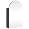 Armoire de bain à miroir avec LED arquée noir 42x13x70 cm 624264624264