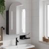 Armoire de bain à miroir avec LED arquée noir 42x13x70 cm 624264624264