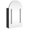 Armoire de bain à miroir avec LED arquée noir 42x13x70 cm 624264624264