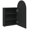Armoire de bain à miroir avec LED arquée noir 42x13x70 cm 624264624264