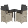 Ensemble à manger de jardin et coussins 5 pcs gris clair rotin 624271624271