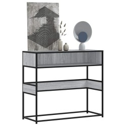 Table console sonoma gris 90x35x80 cm bois d'ingénierie 624274624274