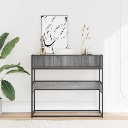 Table console sonoma gris 90x35x80 cm bois d'ingénierie 624274624274