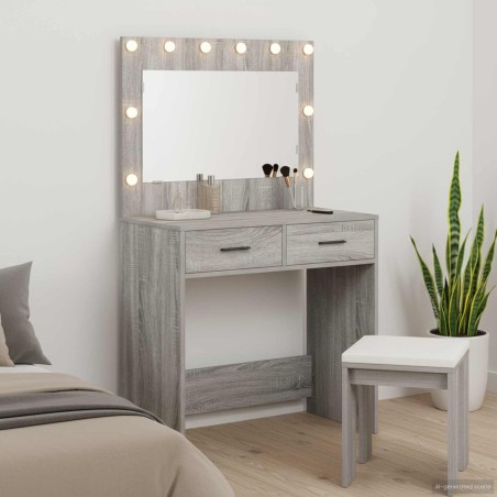Table de Toilette avec tiroir Gris Sonoma 78,5 x 41 x 135 cm 624275624275