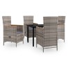 Ensemble à manger de jardin avec coussins 5 pcs Gris 624284624284
