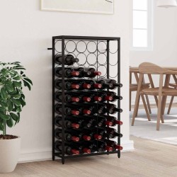 Casier à bouteilles de 45 bouteilles noir 54x18x100cm fer forgé 624286624286