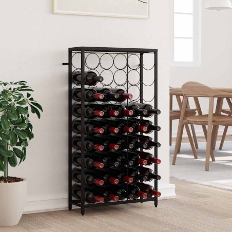 Casier à bouteilles de 45 bouteilles noir 54x18x100cm fer forgé 624286624286