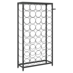 Casier à bouteilles de 45 bouteilles noir 54x18x100cm fer forgé 624286624286