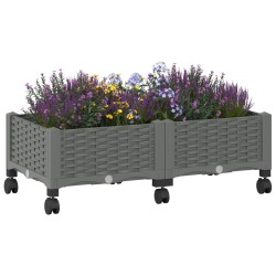 Jardinière avec Roues Gris clair 80 x 40 x 33 cm PP 624287624287