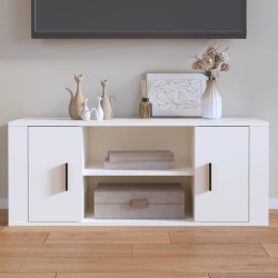 Meuble TV Blanc 100x35x40 cm Bois d'ingénierie 624288624288