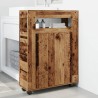 Meuble étroit de salle de bain à roulettes vieux bois 624289624289