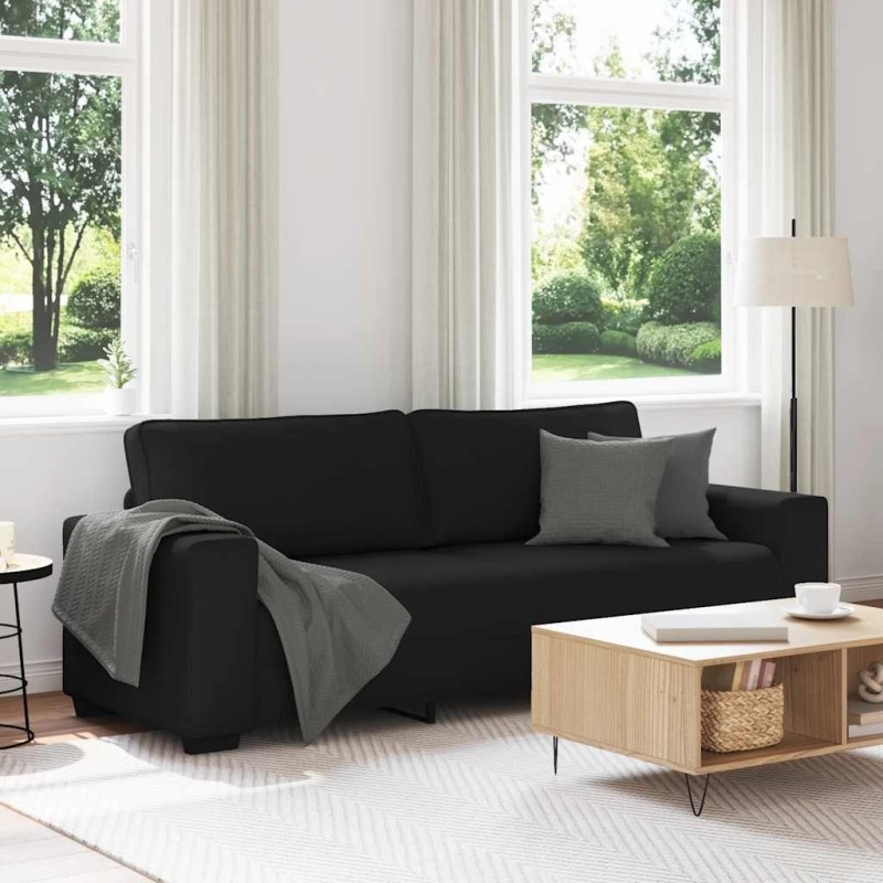 Canapé à 3 places noir 220x77x82 cm tissu 624290624290