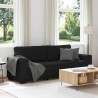 Canapé à 3 places noir 220x77x82 cm tissu 624290624290