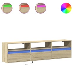 Meuble TV mural avec LED chêne sonoma 180x31x45 cm 624294624294
