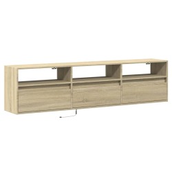 Meuble TV mural avec LED chêne sonoma 180x31x45 cm 624294624294