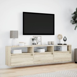 Meuble TV mural avec LED chêne sonoma 180x31x45 cm 624294624294
