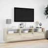 Meuble TV mural avec LED chêne sonoma 180x31x45 cm 624294624294