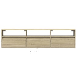 Meuble TV mural avec LED chêne sonoma 180x31x45 cm 624294624294