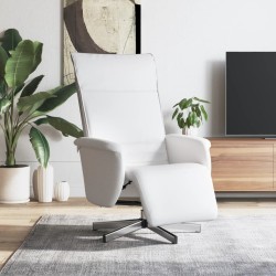 Fauteuil inclinable avec repose-pieds blanc similicuir 624297624297