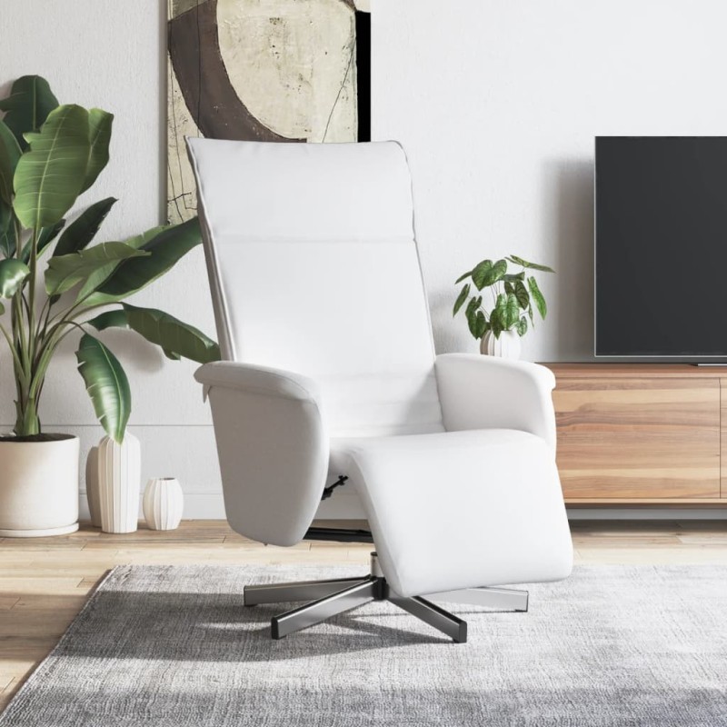 Fauteuil inclinable avec repose-pieds blanc similicuir 624297624297