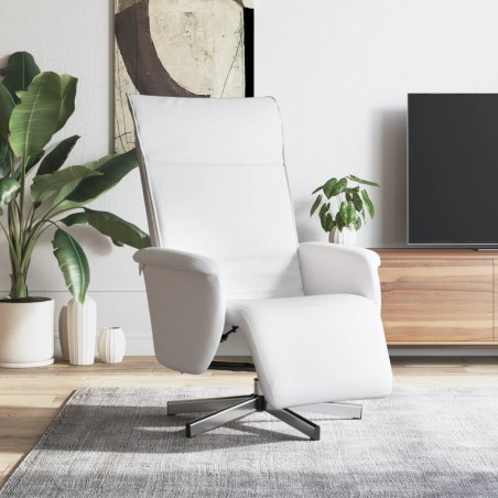 Fauteuil inclinable avec repose-pieds blanc similicuir 624297624297