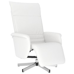 Fauteuil inclinable avec repose-pieds blanc similicuir 624297624297