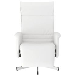 Fauteuil inclinable avec repose-pieds blanc similicuir 624297624297