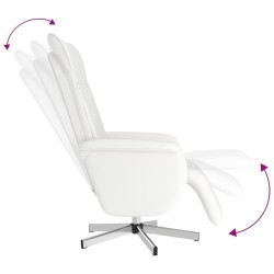 Fauteuil inclinable avec repose-pieds blanc similicuir 624297624297