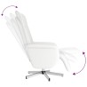 Fauteuil inclinable avec repose-pieds blanc similicuir 624297624297