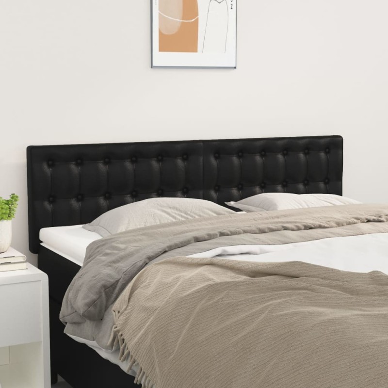  Têtes de lit 2 pcs Noir 72x5x78/88 cm Similicuir 