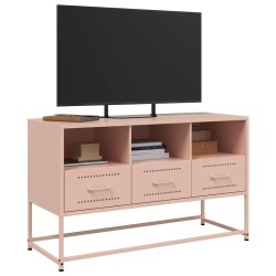 Meuble TV rose 100,5x39x60,5 cm acier 624306624306